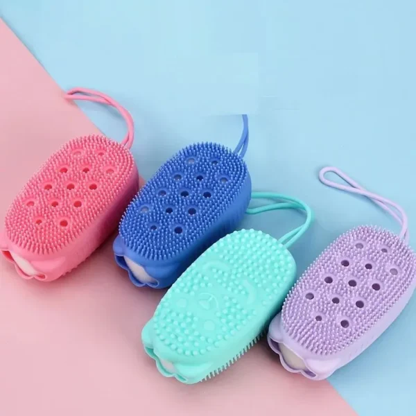 Silicone Body Scrubber Bath Sponge 2-in-1 Exfoliating Body Brush & Loofah Shower Sponge Perfect for women, men, and kids - Image 3