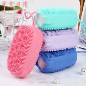Silicone Body Scrubber Bath Sponge 2-in-1 Exfoliating Body Brush & Loofah Shower Sponge Perfect for women, men, and kids